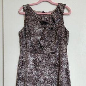 #91 Loft Animal Print Ruffled Dress